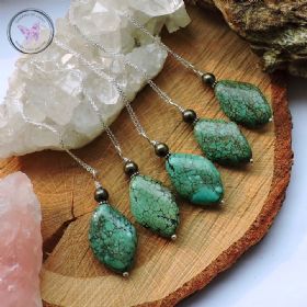 Turquoise & Pyrite Healing Pendant Necklace
